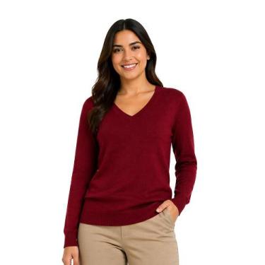 Imagem de Blusa Suéter Feminino em Tricot Inverno Frio Cor:RoyalTamanho:G - Kant