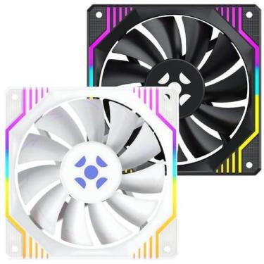 Imagem de Cooler Fan 120mm Fortrek Frosty Rainbow Infinity Silencioso, Preto