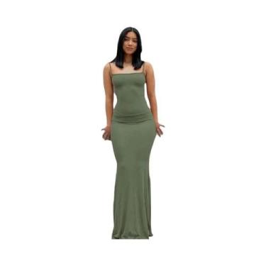 Imagem de Vestido Maxi De Cetim Sem Mangas E Costas Descobertas Para Mulheres, E