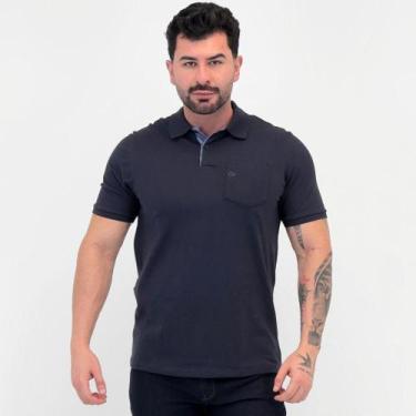 Imagem de Camisa Polo Ogochi Slim com Bolso Masculina, XG, Marinho
