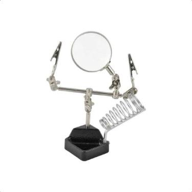 Imagem de Lupa Com Garras Suporte Ferro Solda Articulável Profissional - EDA
