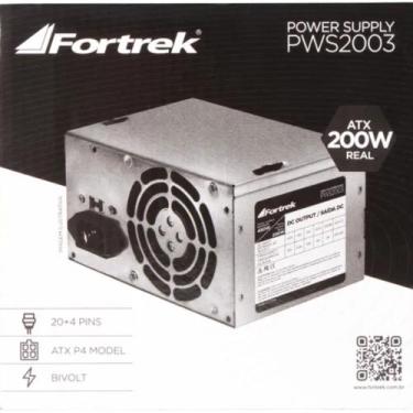 Imagem de Kit 10x Fontes ATX 200W Fortrek S/Cabo 20 + 4P PWS-2003 0000062849 - H