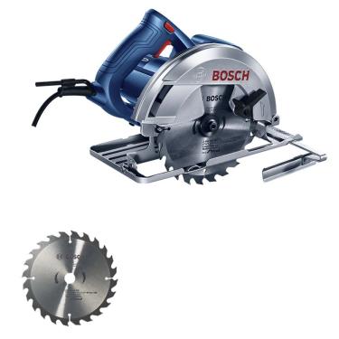 Imagem de Serra Circular GKS 150 7.1-4" 1500W com Disco 24 Dentes e Guia Paralelo Azul Bosch