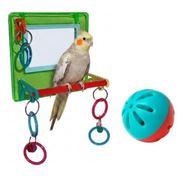Imagem de Brinquedo Multiplay Diversão c/ Poleiro Espelho + 1 Bolinha Guizo- Pas