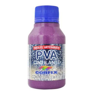 Imagem de Tinta Pva Cintilante 100ml Corfix p/ Mdf Gesso 339 Magenta