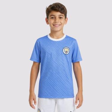 Imagem de Camisa Manchester City Citizens Infantil Azul Celeste - Braziline, 6 A