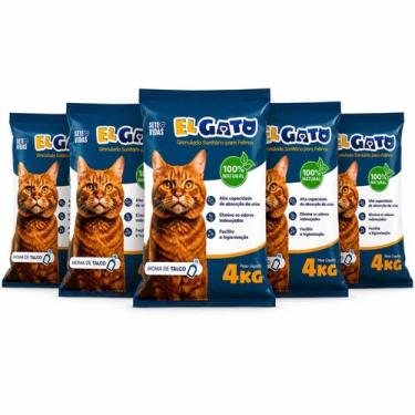 Imagem de Kit 5 Areia Higienica El Gato 20kg Talco Natural Antiodor - Sete Vidas