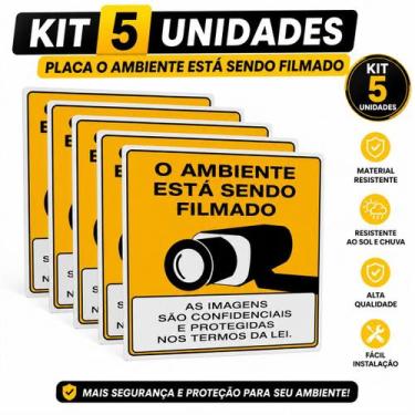 Imagem de Kit 5 Placa Ambiente Está Sendo Filmado Segurança EMPRESA - JA
