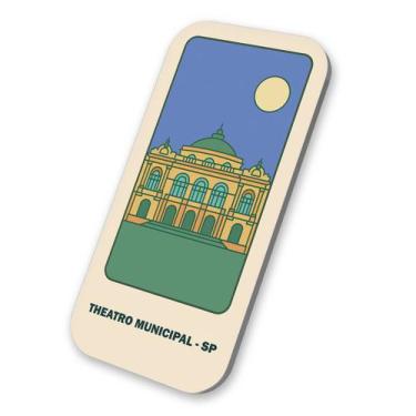 Imagem de Imã Souvenir Turístico Teatro Municipal São Paulo 3x6cm - M-Planner