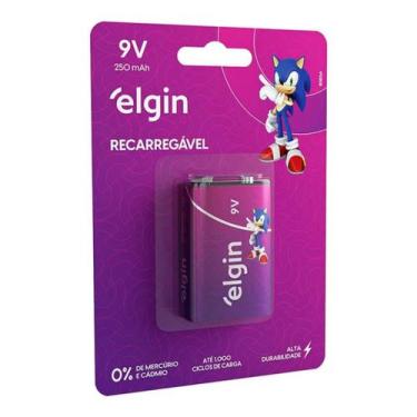 Imagem de Bateria Recarregável 9v Elgin Cartela Com 01 Unidade F108