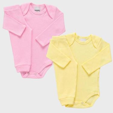 Imagem de Kit 2 Conjuntos Bebê Body + Calça Canelado Enxoval 100% Algodão Matern