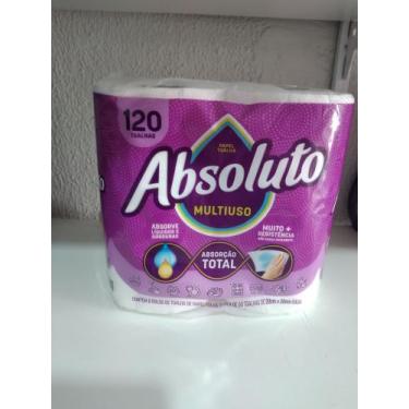 Imagem de Papel toalha absoluto multiuso 120 toalhas 20x20