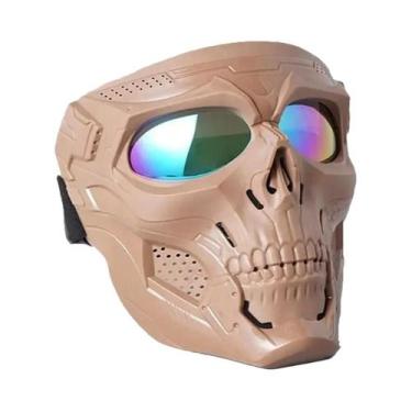 Imagem de Máscara Retrô De Caveira Para Motocicleta Harley, À Prova De Vento E P