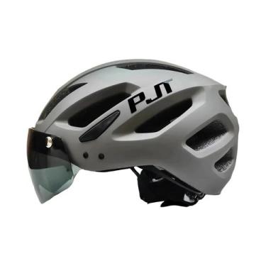 Imagem de Capacete De Ciclismo Masculino Com LED Recarregável Por USB, Visor Sol