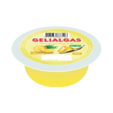 Imagem de Gelatina sabor abacaxi totalmente vegana vegana gelialgas c/ 70 gr