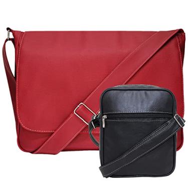 Imagem de Kit Bolsa Pasta Carteiro Masculina Tiracolo E Shoulder Bag