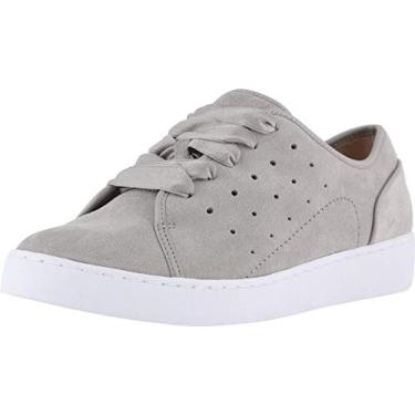 Imagem de Vionic Tênis feminino Splendid Keke com cadarço – Sapatos de caminhada femininos com suporte de arco ortopédico oculto, Camurça cinza claro, 6 Wide