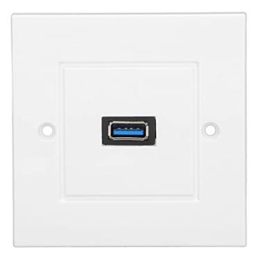 Imagem de 1 placa de parede USB 3.0 A, carregador de parede USB, tomada de montagem com tomada de placa frontal, capa de painel para home office hotel