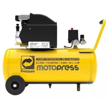 Imagem de Motocompressor de Ar 8,2 Pés 2HP 50 Litros 116 PSI - PRESSURE-MOTO-PRESS-50L