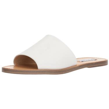 Imagem de Steve Madden Sandália feminina Grace Slide, Couro branco, 7.5