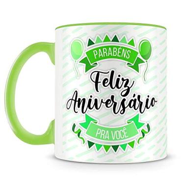 Imagem de Caneca Feliz Aniversário - Verde (Foto e Nome)