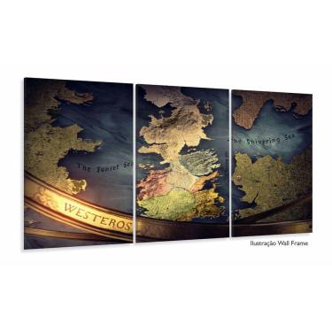Imagem de Quadro Mapa Game Of Thrones Westeros Decorativo 120x60 3 peç