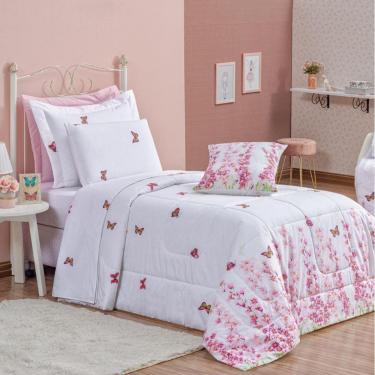 Imagem de Edredom Solteiro Craft Percal 200 Fios 100% Algodão 3 Peças - Borboletas