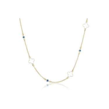 Imagem de Colar Folheado Em Ouro 18k Com Olhos Gregos