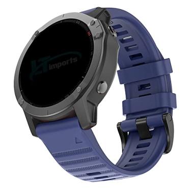 Imagem de Pulseira Silicone Classica compativel com Relogio Fenix 7X - Fenix 6X - Fenix 5X - Fenix 5X Plus - Fenix 3 - Tactix Delta e Bravo (EasyFit 26) - Marca LTIMPORTS (Azul)