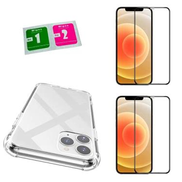 Imagem de Kit Capa Anti Impacto + 2X Película 9D Cobre Tudo Compatível iPhone 12 Mini