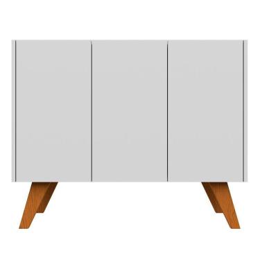 Imagem de Balcão Lucy 03 Portas Off White E Ypê - D`Rossi