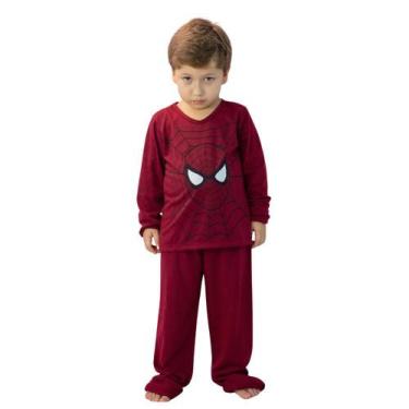 Imagem de Conjunto Pijama Longo Infantil Outono Inverno Super Herói Desenho - Na