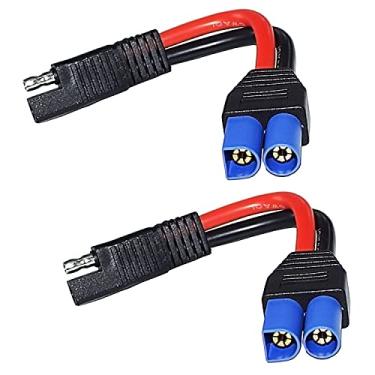 Imagem de Faoyliye (Pacote com 2) SAE para EC5 macho conector adaptador de conexão rápida, cabo adaptador automotivo de alimentação 10AWG SAE adequado para bateria solar bateria de carro -15 cm
