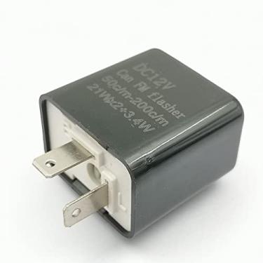 Imagem de DEVMO Relé de pisca-pisca ajustável 2 pinos 12 V indicador de motocicleta perfeito compatível com Hon-da Grom Yamaha Harley etc. Luz indicadora LED para motocicleta