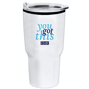 Imagem de HMR Copo isolado de aço inoxidável extra grande de 800 ml com forro de polipropileno, mantém shakes de perda de peso e outras bebidas geladas ou quentes por horas