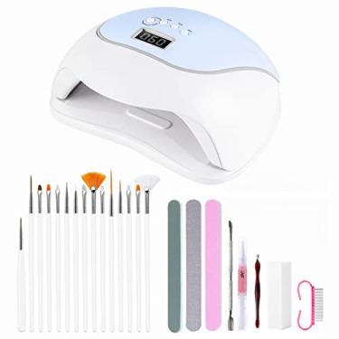 Imagem de Qudai Lâmpada de unha 120 W display LCD com ajuste de tempo de secagem rápida para unhas dos pés conjunto de ferramentas de manicure DIY BD