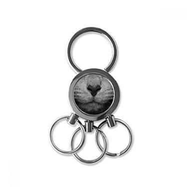 Imagem de Chaveiro de metal de aço inoxidável com foto de gato animal chaveiro de carro chaveiro clipe presente, Multicolorido.