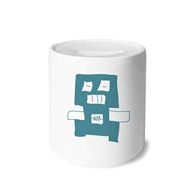 Imagem de DIYthinker Universe and Alien Blue Robot Money Box Ceramic Coin Case Piggy Bank Gift