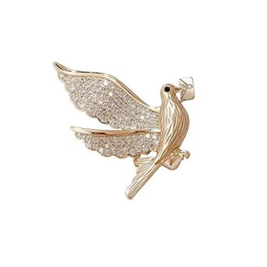 Imagem de KIZQYN Broche feminino requintado broche de pombo em forma de pássaro elegante feminino terno xale acessório pino fantasia acessório