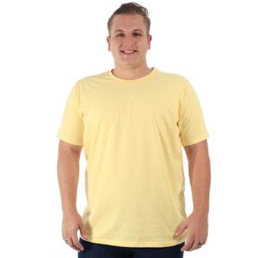 Imagem de Camiseta Plus Size Lisa Masculina Básica Algodão Amarela - Anistia