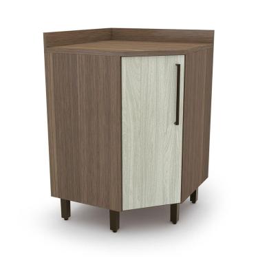 Imagem de Balcao Evolution Plus 1 Porta Canto Tannat/Legno Crema Batrol