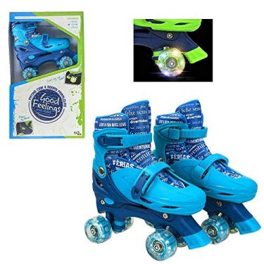 Imagem de Patins Com Rodas Paralelas Com Luz Azul Tam 31-34