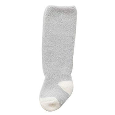 Imagem de Jueshanzj Meias de cano longo para bebês recém-nascidos, cinza 6-12 meses
