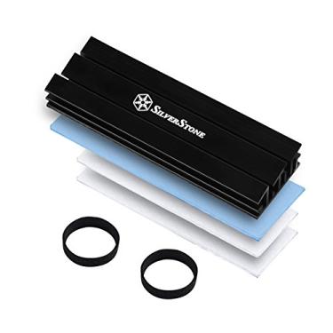Imagem de SilverStone Technology Dissipador de calor de liga de alumínio com várias pastilhas térmicas para PCIE NVME M.2 ou SATA M.2 TP02-M2