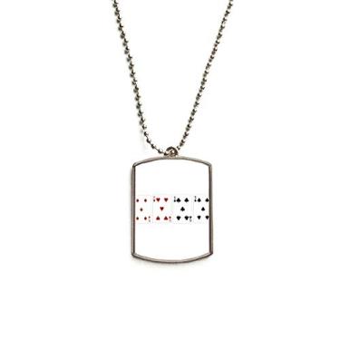 Imagem de DIYthinker Colar para animais de estimação com pingente de corrente de aço inoxidável com padrão de clube de 5 corações