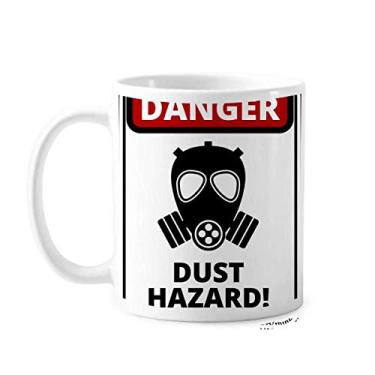 Imagem de Símbolo de perigo de poeira, placas de aviso, caneca, cerâmica, café, porcelana