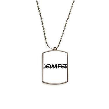 Imagem de DIYthinker Colar com pingente de corrente de aço inoxidável Jennifer com escrita especial e nome inglês para animais de estimação