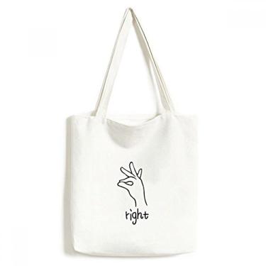 Imagem de Bolsa de lona preta com estampa de gesto personalizada, bolsa de compras, bolsa casual