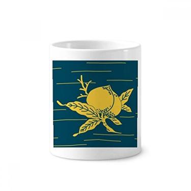 Imagem de Suporte para caneta de escova de dentes de pêssego amarelo da cultura de pintura