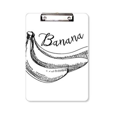 Imagem de Banana Fruit Line Desenho Ilustração Prancheta Pasta Bloco de Escrita Placa de Apoio A4